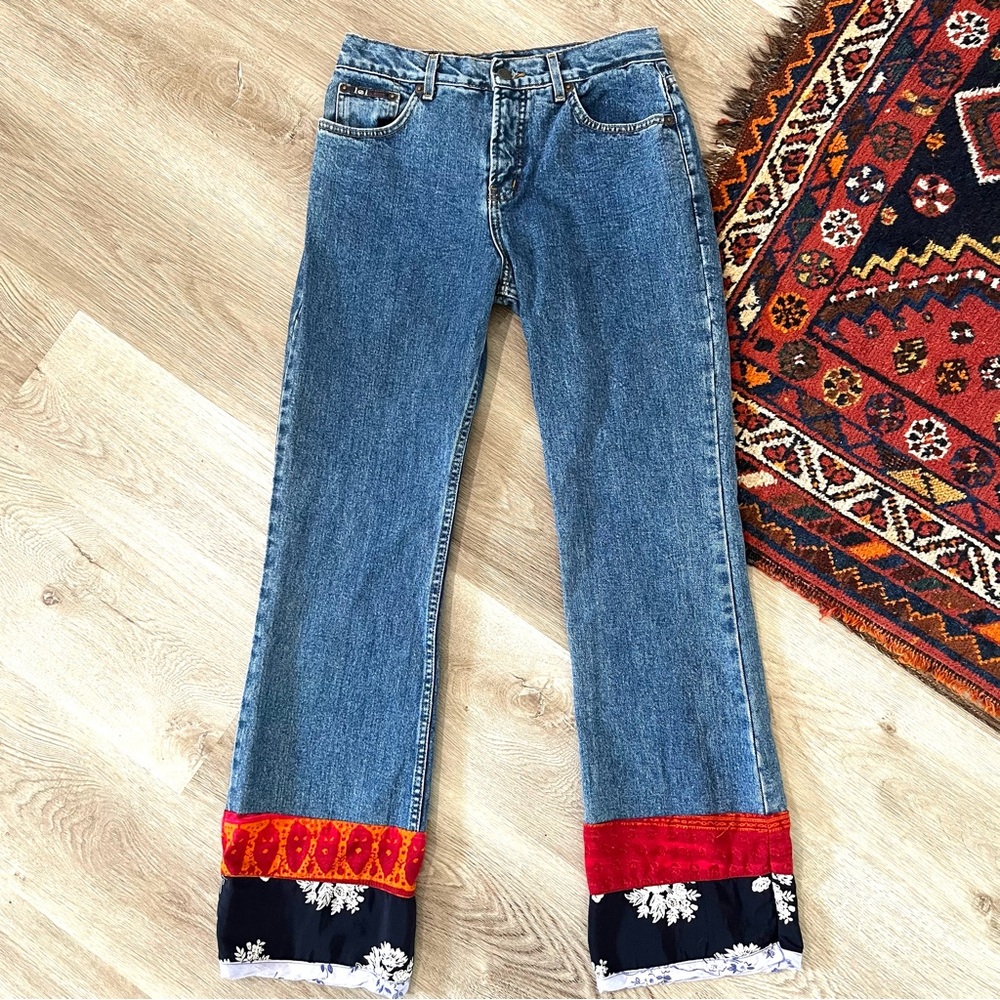 Vintage women’s fabric flare jeans size 28 - Picture 2 of 8